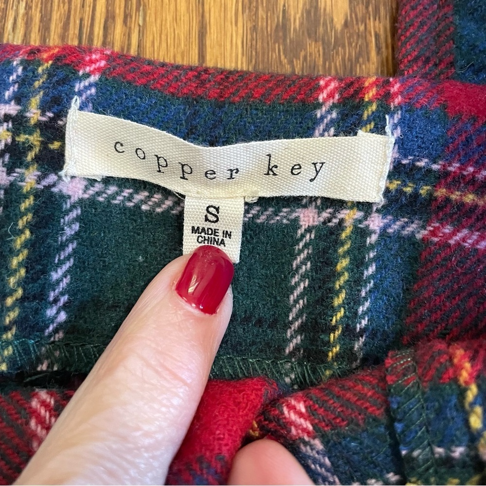 Copper Key Red Green Tartan Jumper Pinafore Dress Holiday Size Junior Small,NWOT - Picture 3 of 9